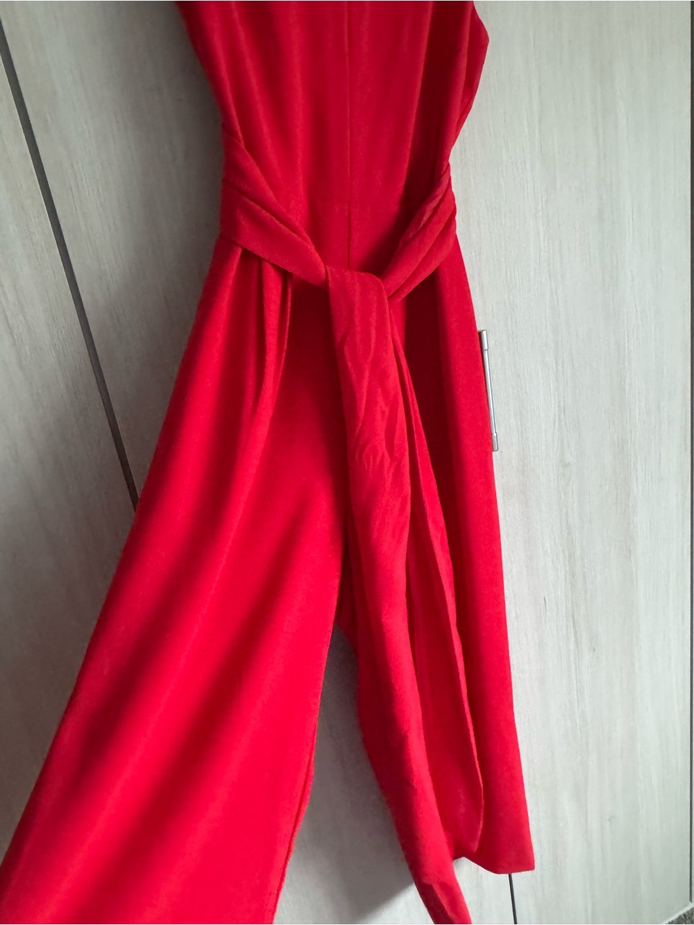 J. Crew Red Sleeveless V-Neck Tie-Waist Romper Sz 4 - Picture 3 of 9